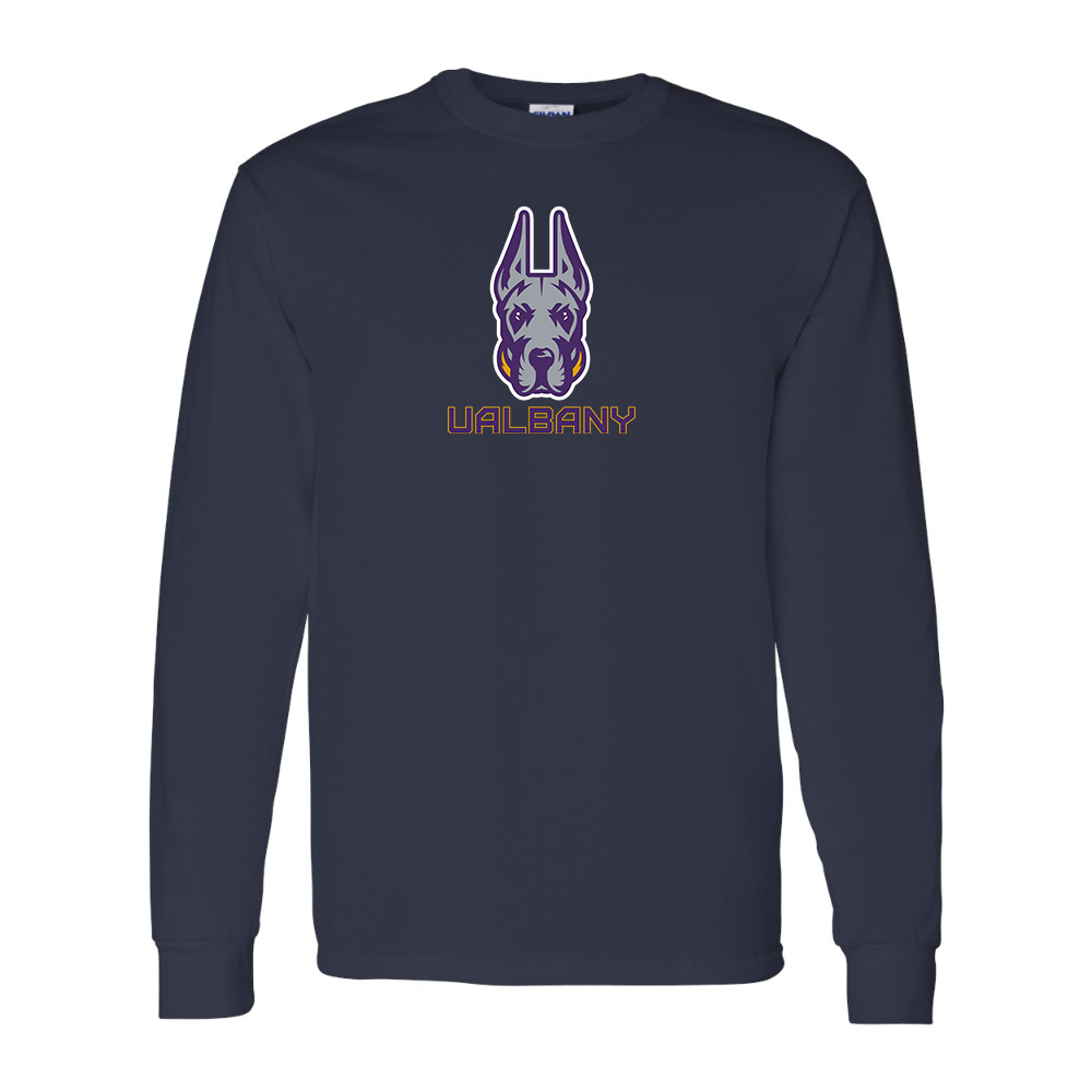 Men's Albany Great Danes Gildan Heavy Cotton Long Sleeve T-Shirt