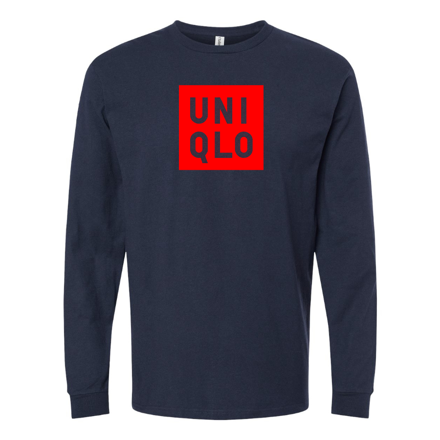 Men's Uniqlo Logo  Cotton Long Sleeve T-Shirt