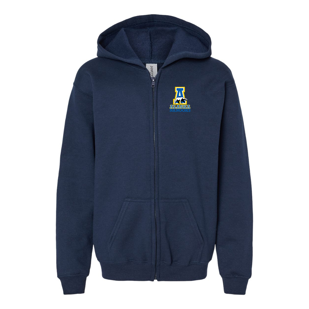 Gildan Heavy Blend Youth Alaska Nanooks Full Zip Hooded Sweatshirt