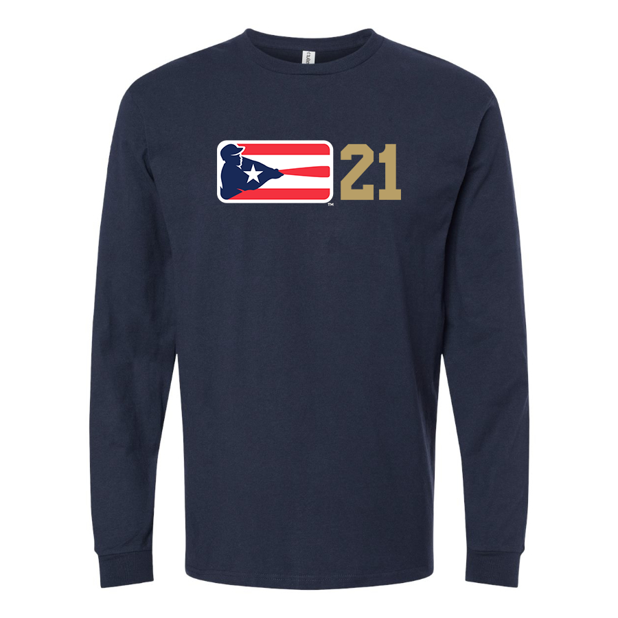 Men's  Liga de Beisbol Profesional Roberto Clemente Logo Cotton Long Sleeve T-Shirt