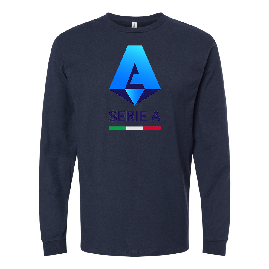 Men's Italian Serie A Logo Cotton Long Sleeve T-Shirt