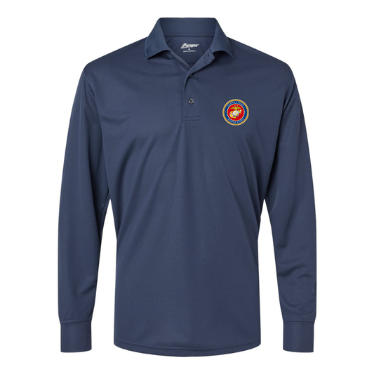 Men's USMC Emblem Paragon Prescott Long Sleeve Polo