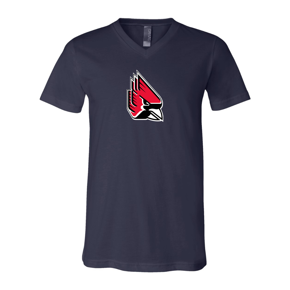 Ball State Cardinals BELLA  CANVAS - Jersey V-Neck T-Shirt