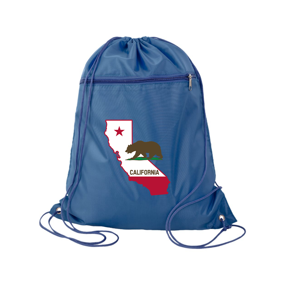 California Bear Map  Q-Tees - Polyester Cinchpack