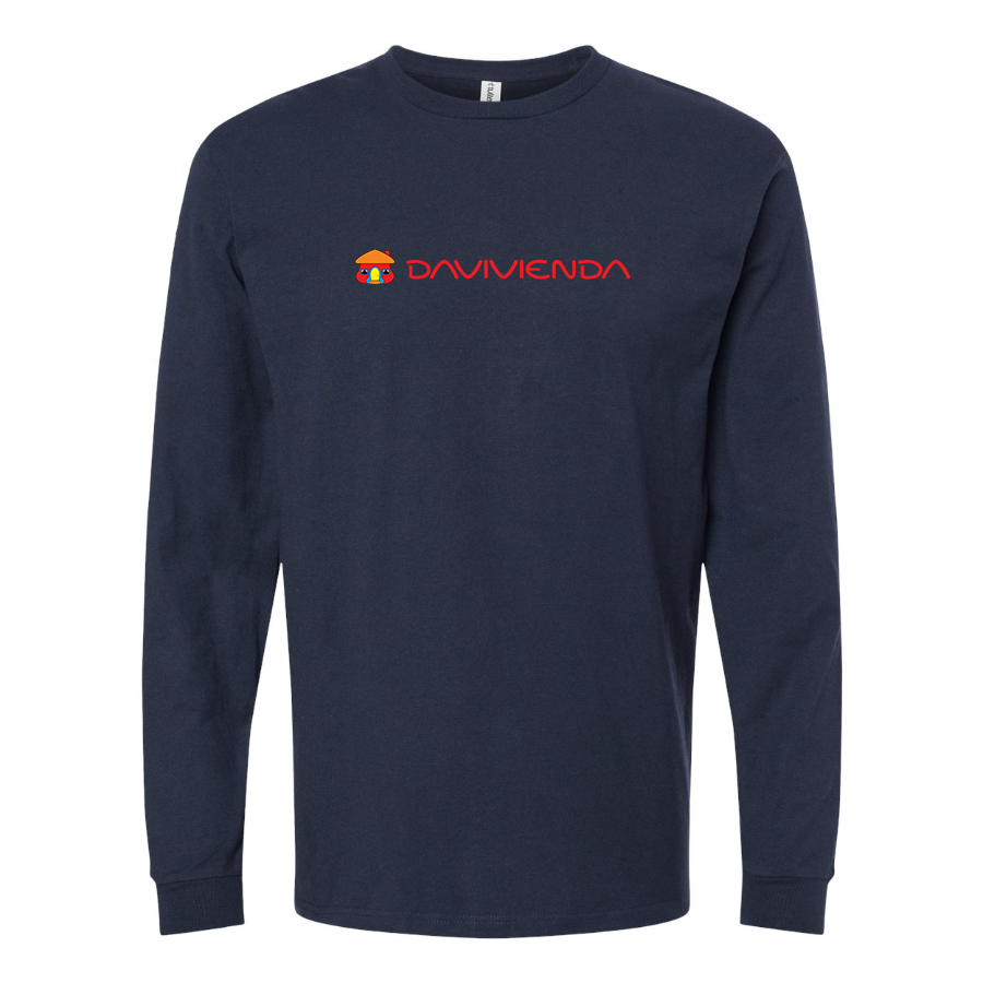 Men's Davivienda Logo Cotton Long Sleeve T-Shirt