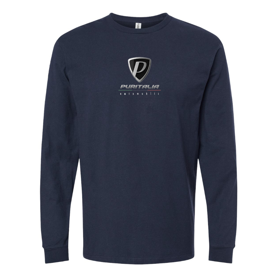 Men's Puritalia Automobili Logo Cotton Long Sleeve T-Shirt