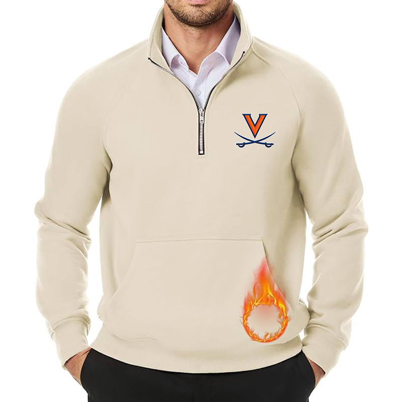 Men's (Design Here) JMIERR Quarter Zip Pullover Heavy Sweatshirts Warm Fleece Sweatshirt Polo Shirt with Pockets