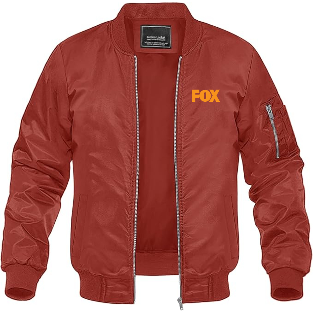 Men's Fox  Lightweight Bomber Jacket Windbreaker Softshell Varsity Jacket Coat
