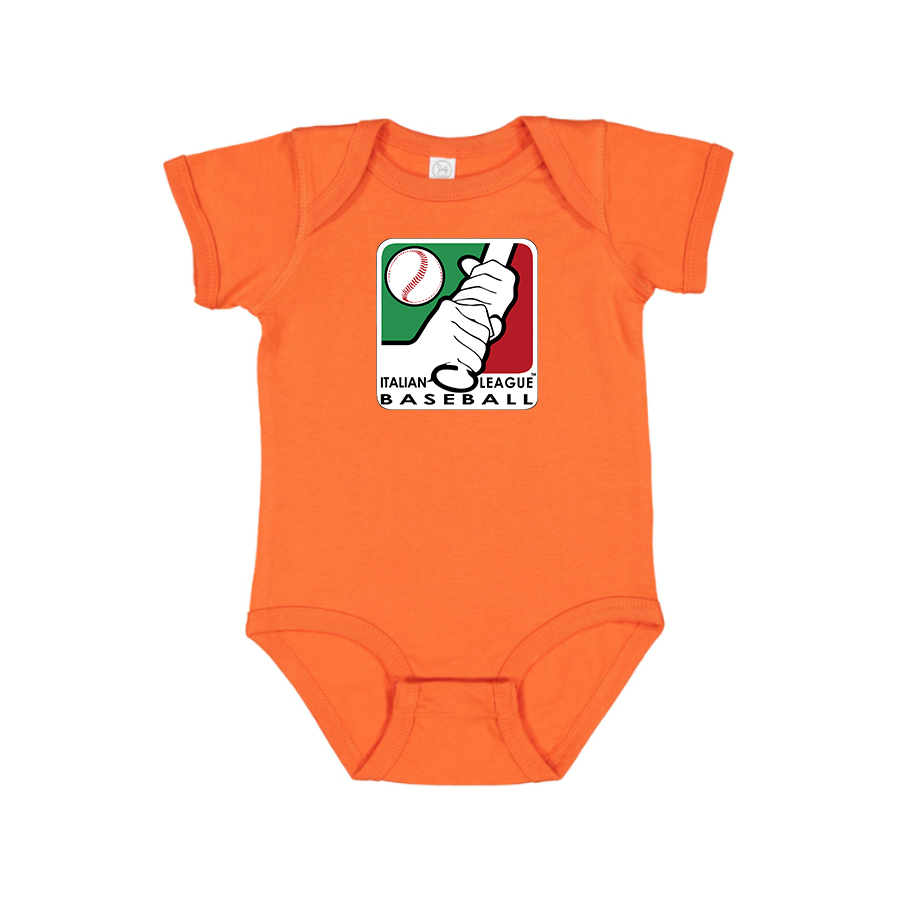 Italian Baseball League  Logo Baby Onesie Romper