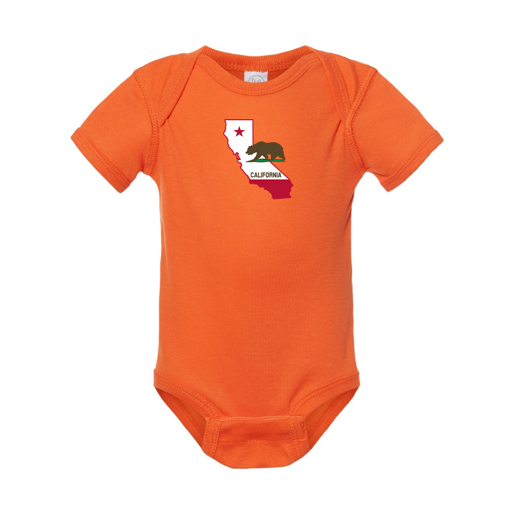California Bear Map Rabbit Skins Infant Baby Rib Bodysuit