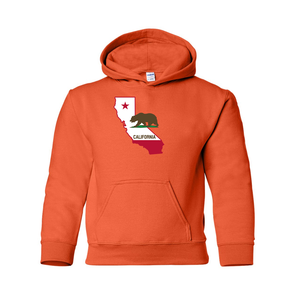 Youth  California Bear Map Gildan Heavy Blend  Hooded Sweatshirt