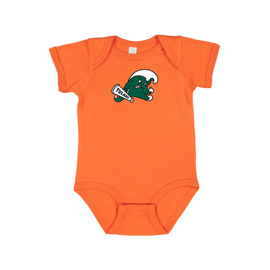 Tulane Green Wave Logo  Baby Onesie Romper