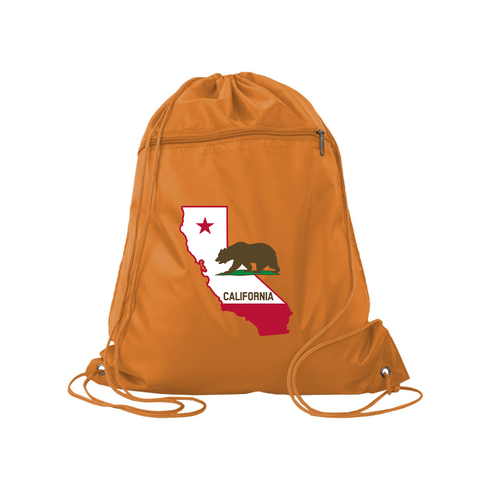 California Bear Map  Q-Tees - Polyester Cinchpack