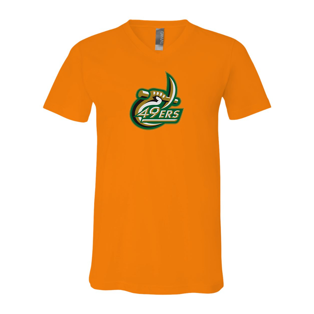 Charlotte 49ers BELLA  CANVAS - Jersey V-Neck T-Shirt