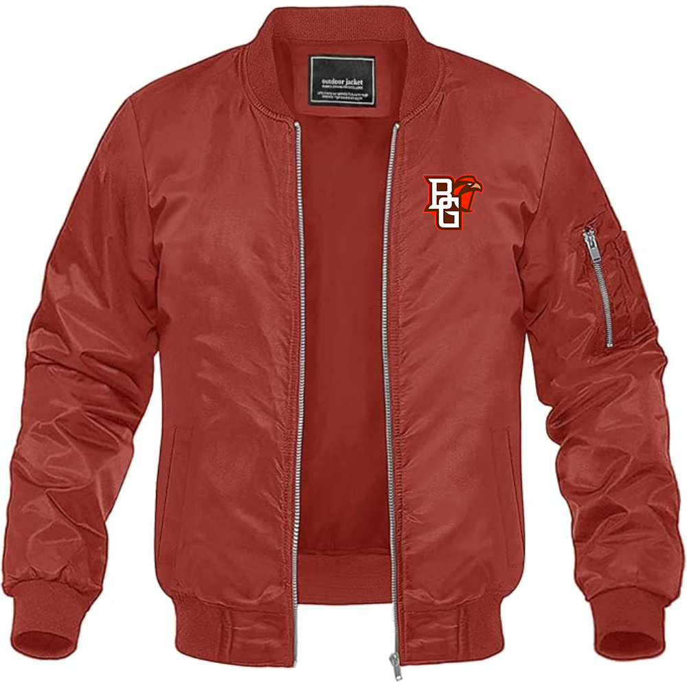 Men's Bowling Green Falcons  Lightweight Bomber Jacket Windbreaker Softshell Varsity Jacket Coat