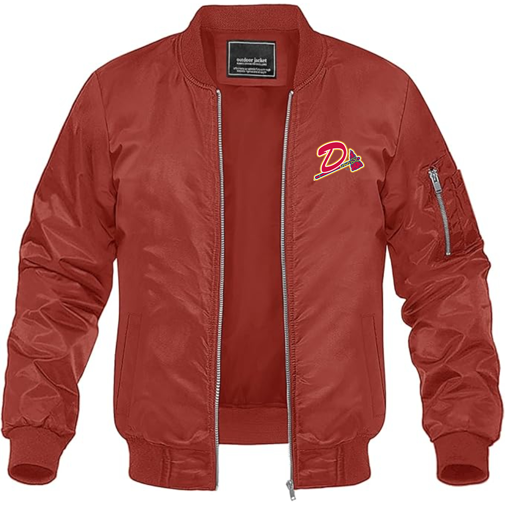 Men's Danville Braves Logo Lightweight Bomber Jacket Windbreaker Softshell Varsity Jacket Coat