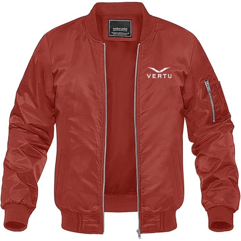 Men's Vertu Logo Lightweight Bomber Jacket Windbreaker Softshell Varsity Jacket Coat
