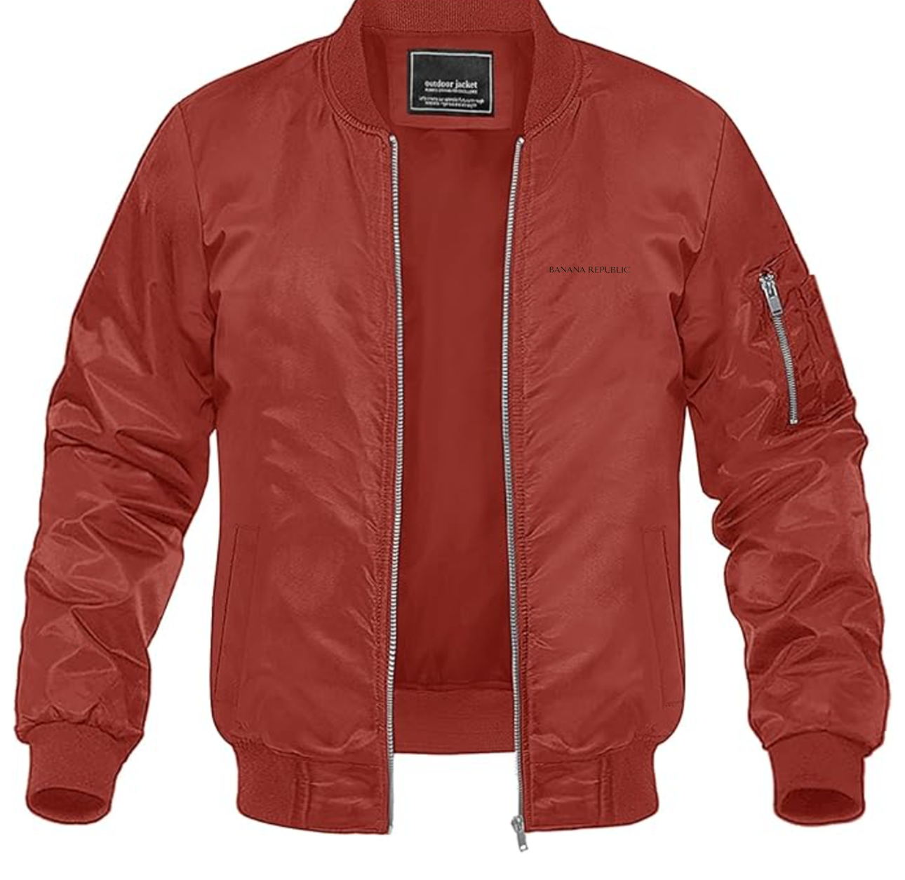 Men's Banana Republic Lightweight Bomber Jacket Windbreaker Softshell Varsity Jacket Coat