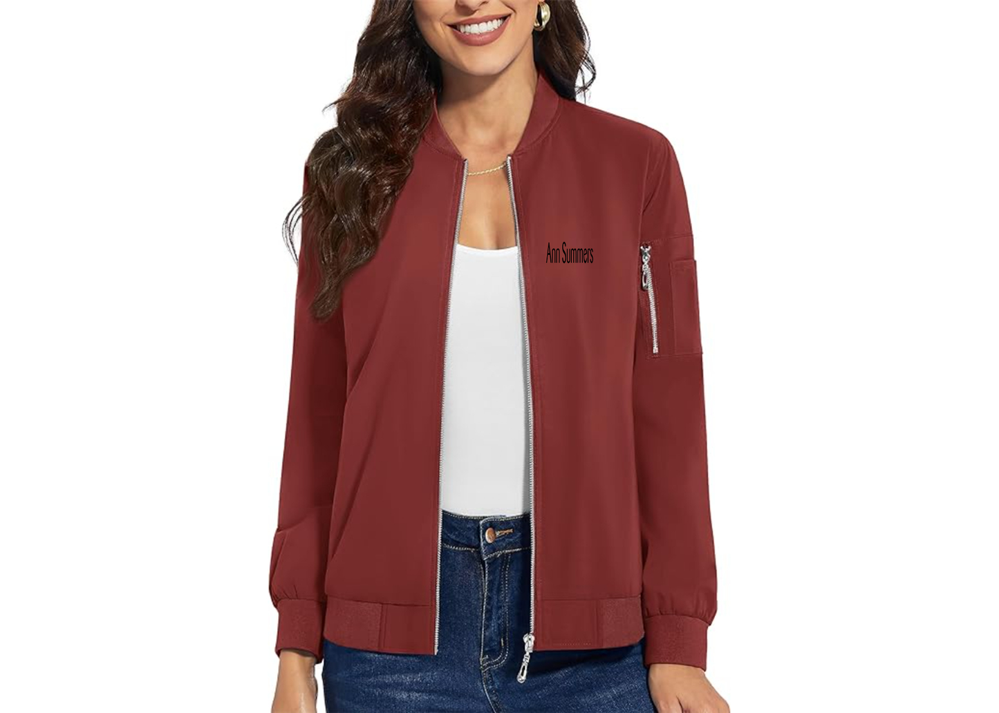 Women's Ann Summers Premium Bomber Jacket with Polished Detailing and Functional Sleeve Pocket Modern Luxury Outerwear
