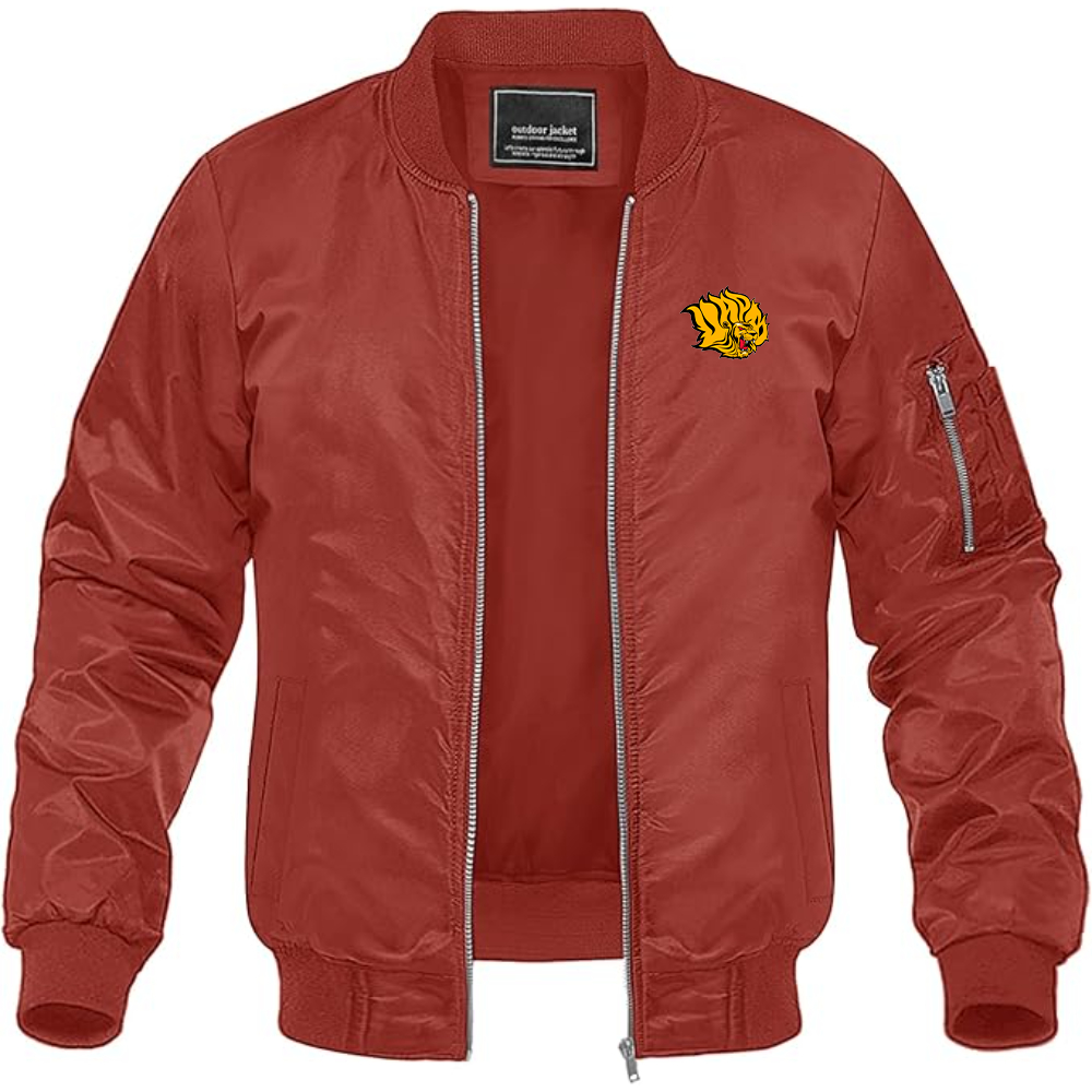 Men's  Arkansas PB Golden Lions Lightweight Bomber Jacket Windbreaker Softshell Varsity Jacket Coat