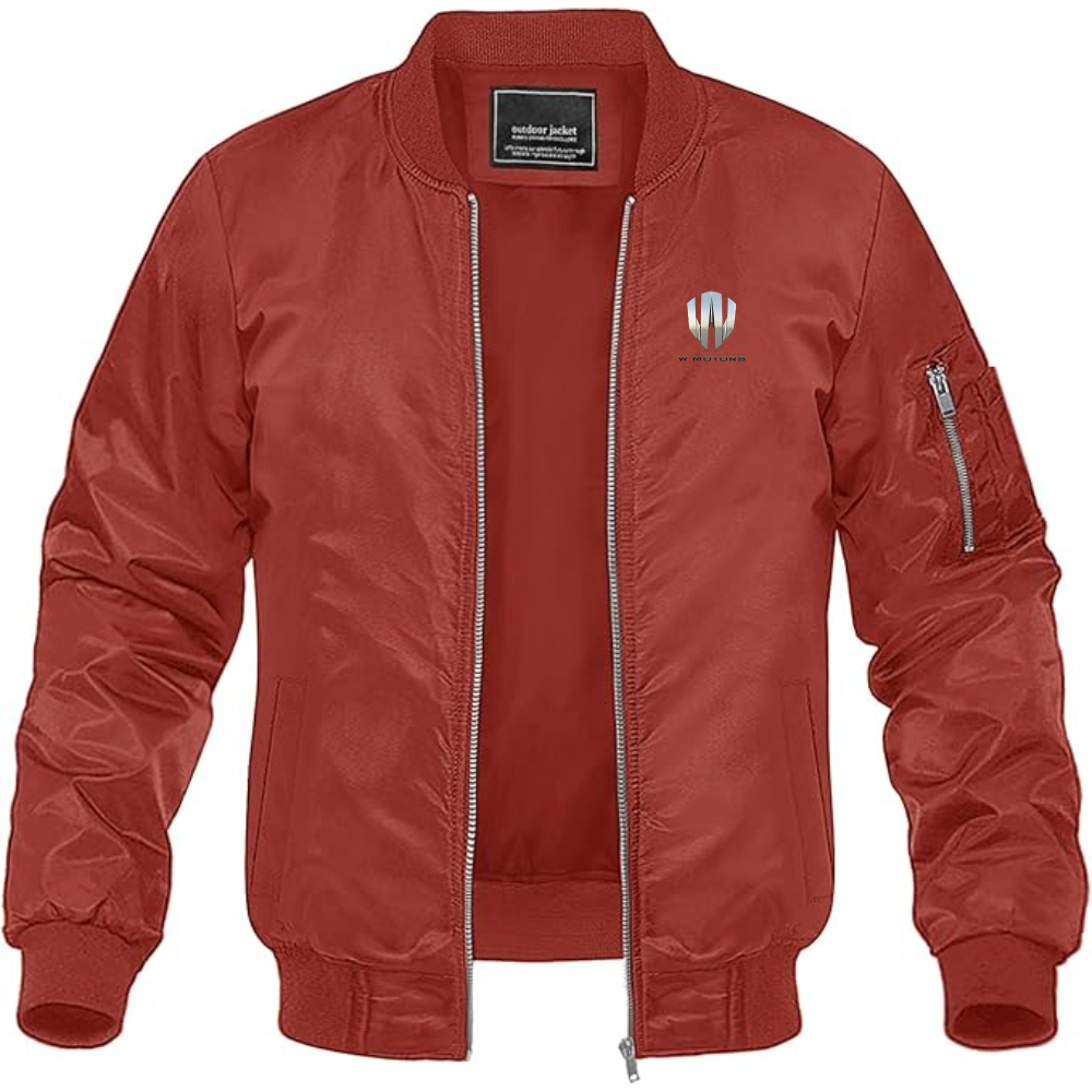 Men's  W Motors Logo Lightweight Bomber Jacket Windbreaker Softshell Varsity Jacket Coat
