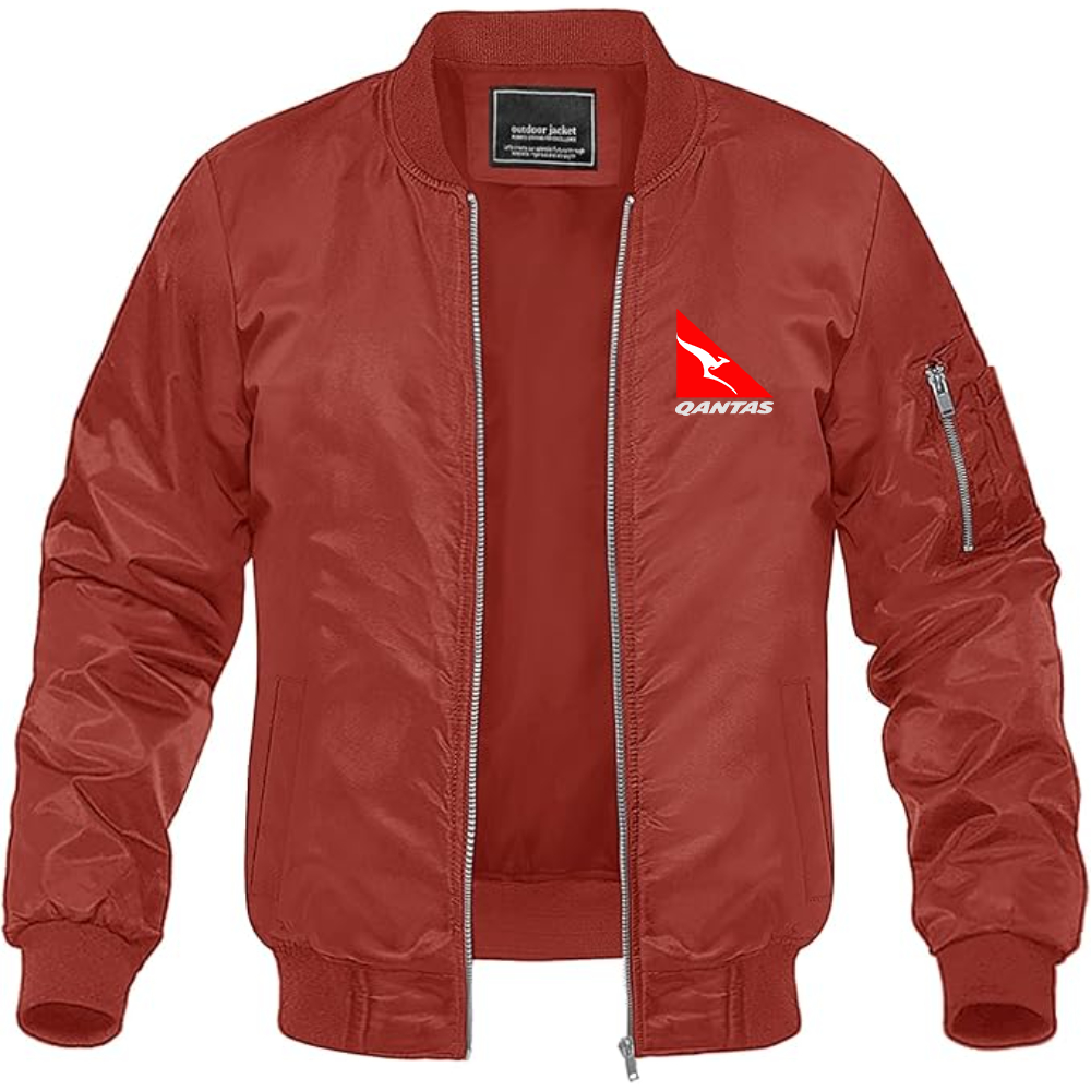 Men's Qantas Lightweight Bomber Jacket Windbreaker Softshell Varsity Jacket Coat