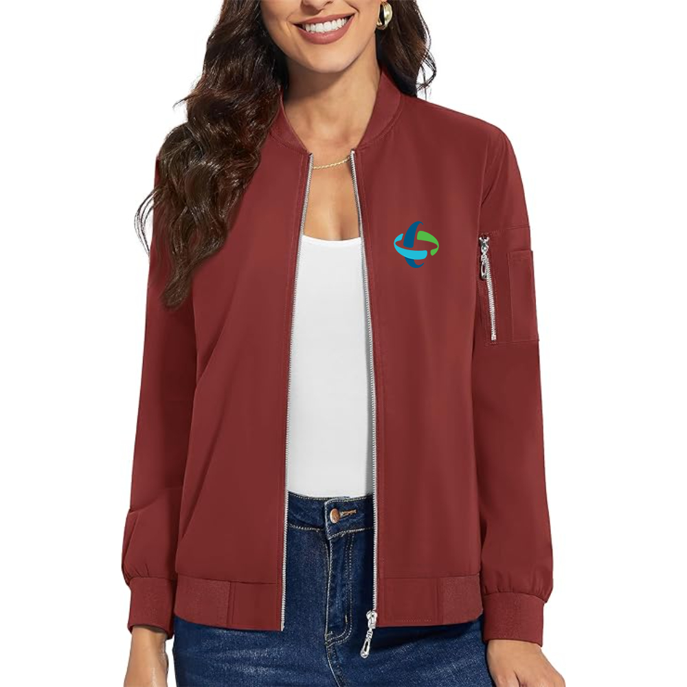 Women's Duke Energy Premium Bomber Jacket with Polished Detailing and Functional Sleeve Pocket Modern Luxury Outerwear