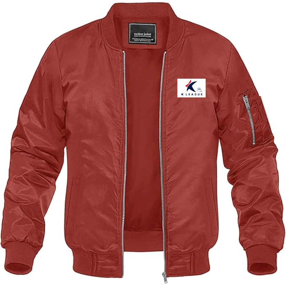 Men's  K League  Logo Lightweight Bomber Jacket Windbreaker Softshell Varsity Jacket Coat