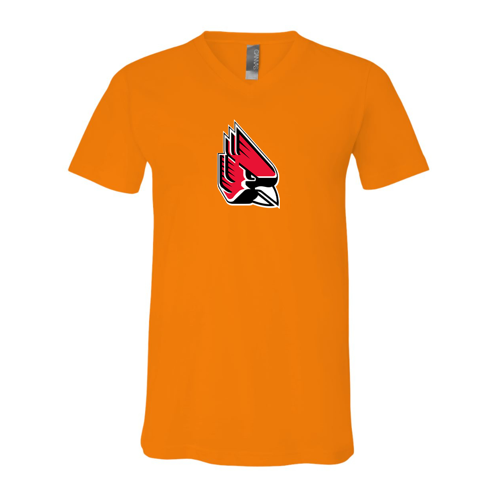 Ball State Cardinals BELLA  CANVAS - Jersey V-Neck T-Shirt