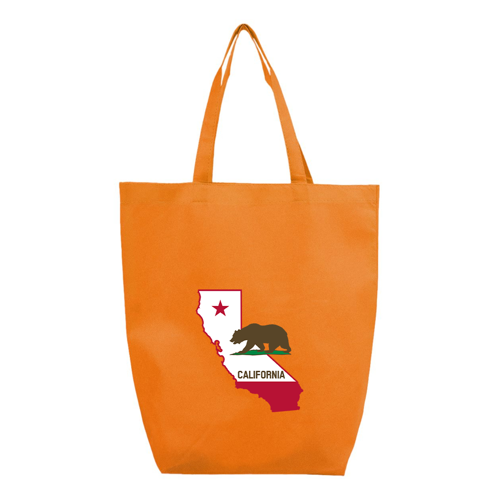 California Bear Map Q-Tees Non-Woven Gusset Bottom Tote