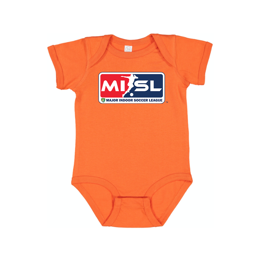 Major Indoor Soccer League Logo Baby Onesie Romper