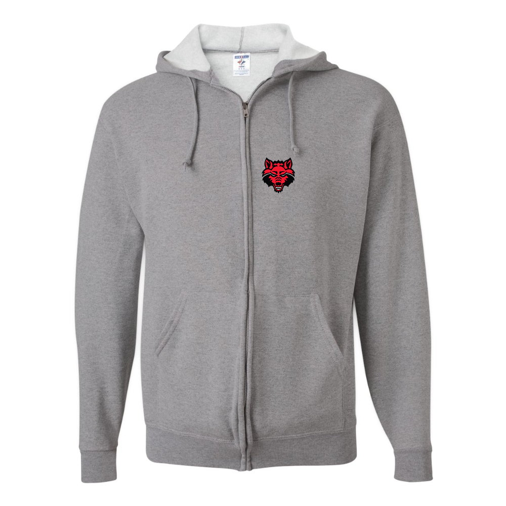 Men's  Arkansas State Red Wolves JERZEES NuBlend Full-Zip Hooded Sweatshirt