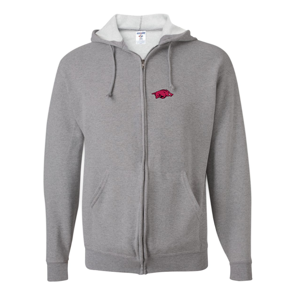 Men's Arkansas Razorbacks JERZEES NuBlend Full-Zip Hooded Sweatshirt