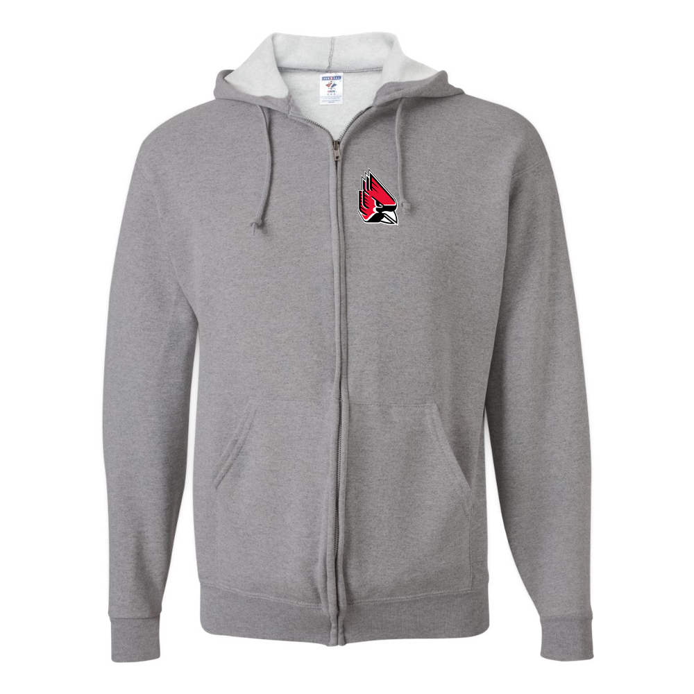 Men's  Ball State Cardinals JERZEES NuBlend Full-Zip Hooded Sweatshirt