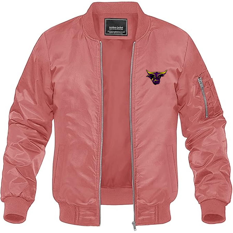 Men's  Minnesota State Mavericks Logo Lightweight Bomber Jacket Windbreaker Softshell Varsity Jacket Coat