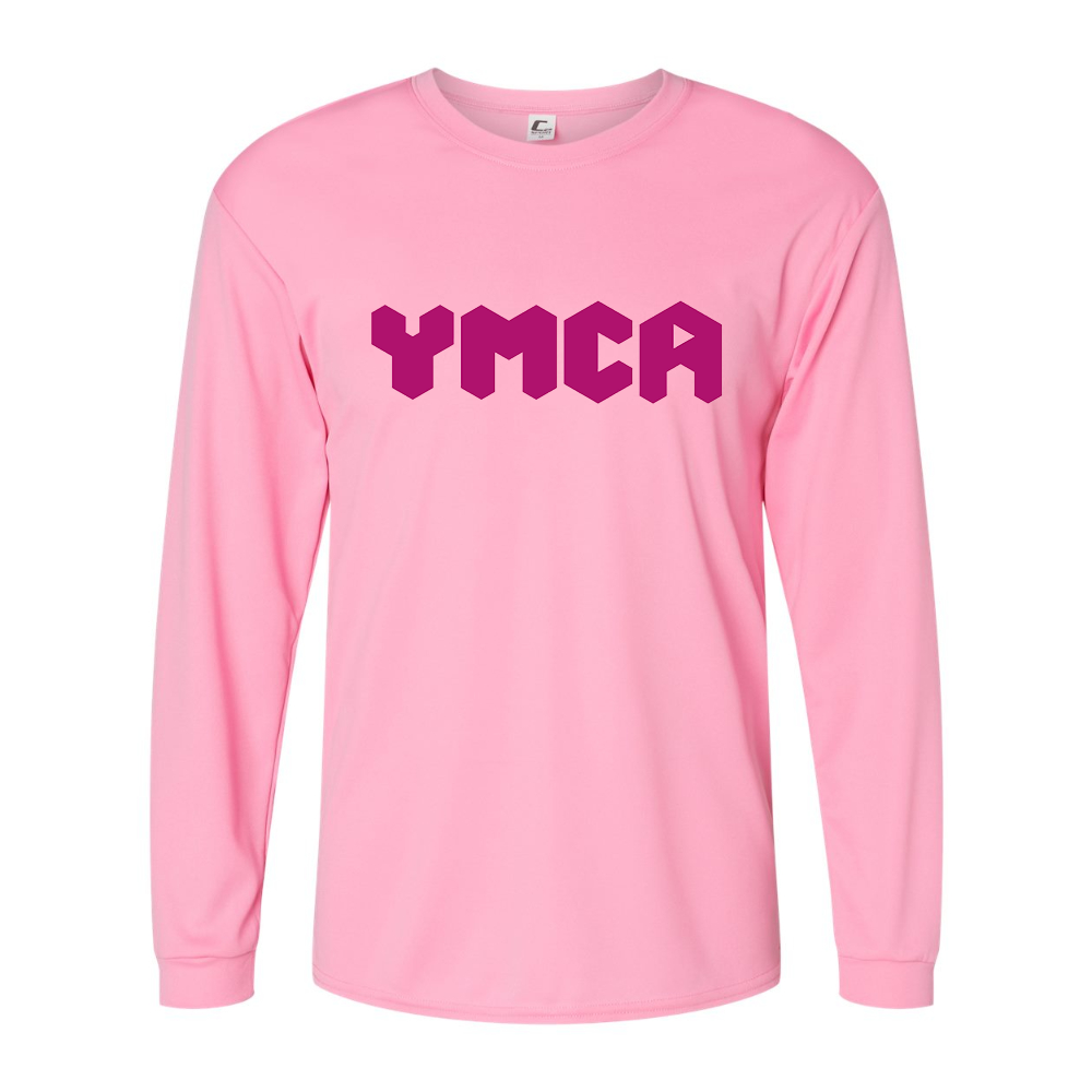 Men's YMCA Mauve  Performance Long Sleeve T-Shirt