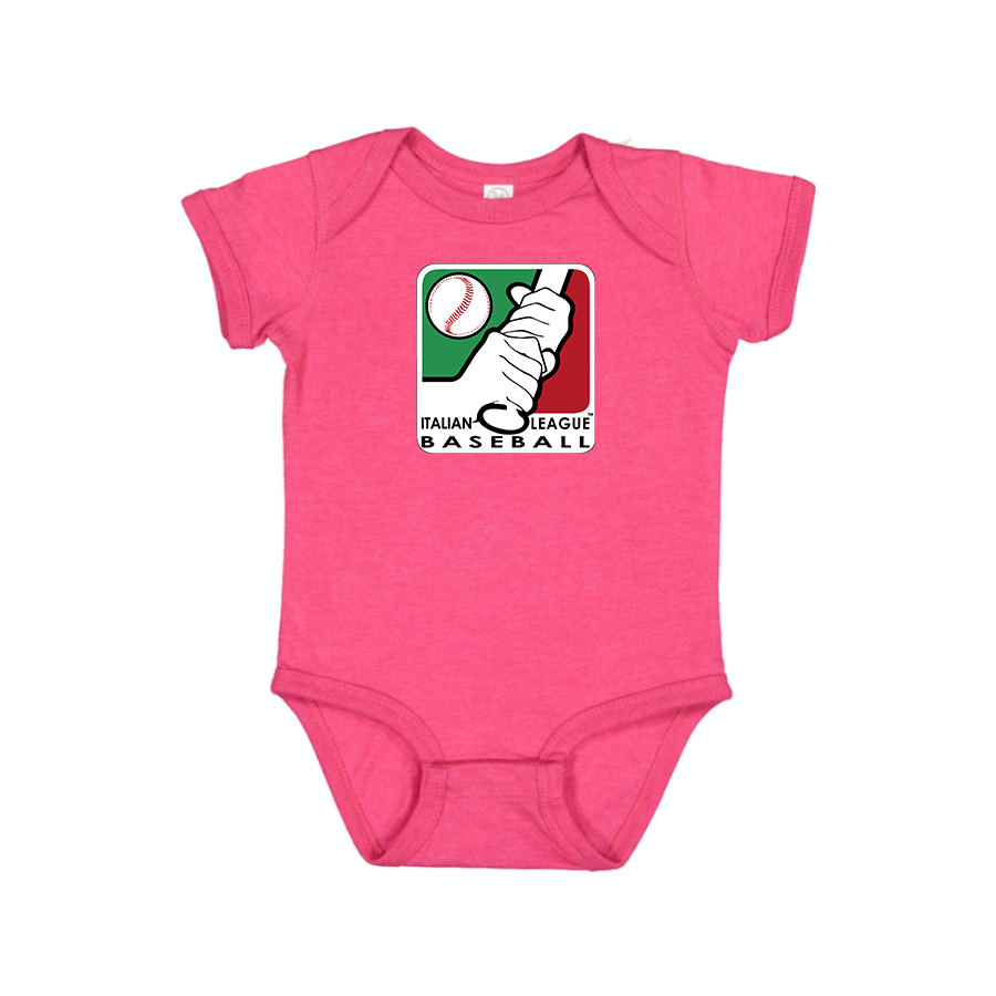 Italian Baseball League  Logo Baby Onesie Romper