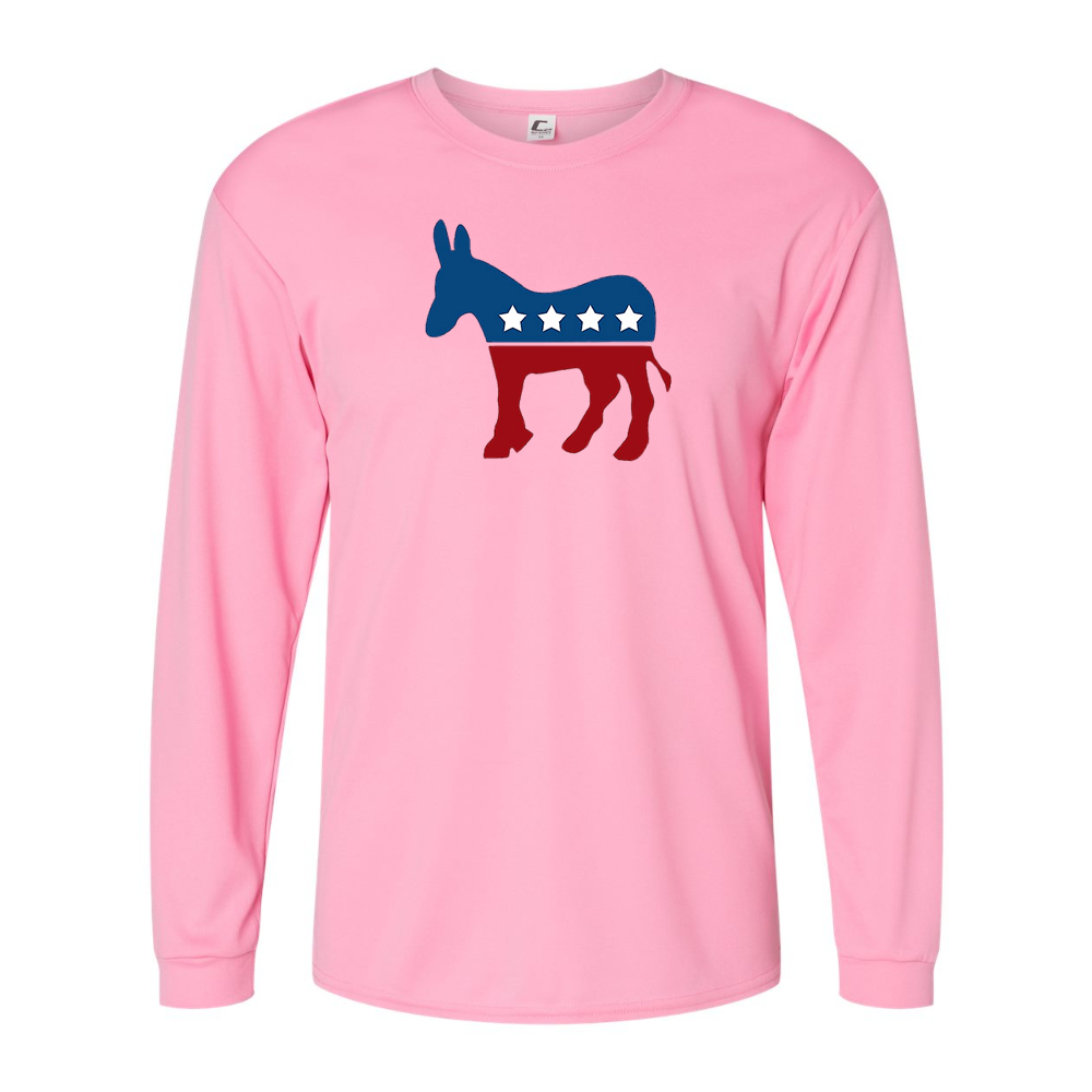 Men's Democrat Election Symbol Performance Long Sleeve T-Shirt