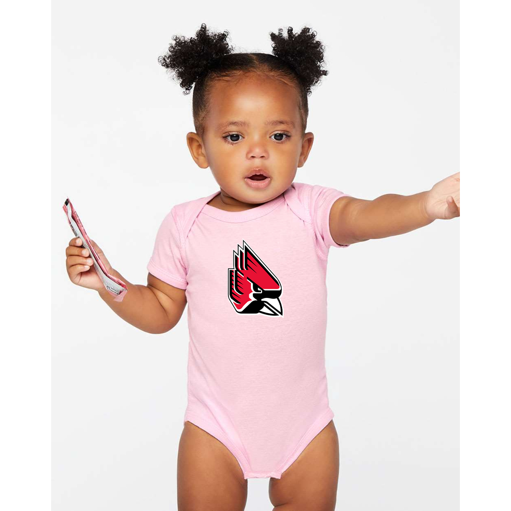 Ball State Cardinals  Rabbit Skins Infant Baby Rib Bodysuit