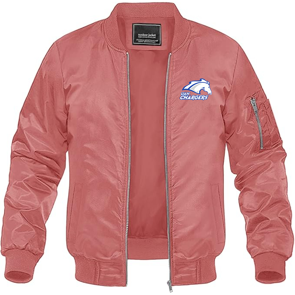 Men's Alabama Huntsville Chargers   Lightweight Bomber Jacket Windbreaker Softshell Varsity Jacket Coat