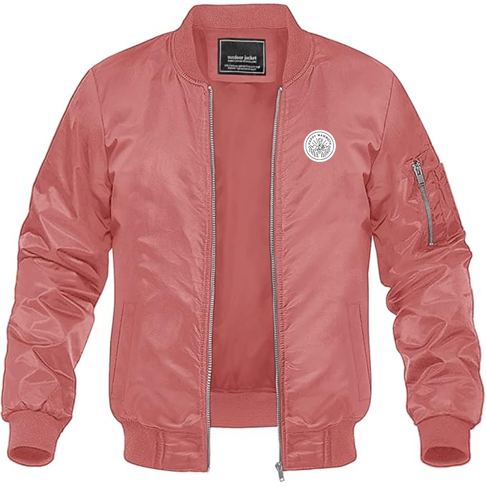 Men's Happy Mammoth Logo Lightweight Bomber Jacket Windbreaker Softshell Varsity Jacket Coat