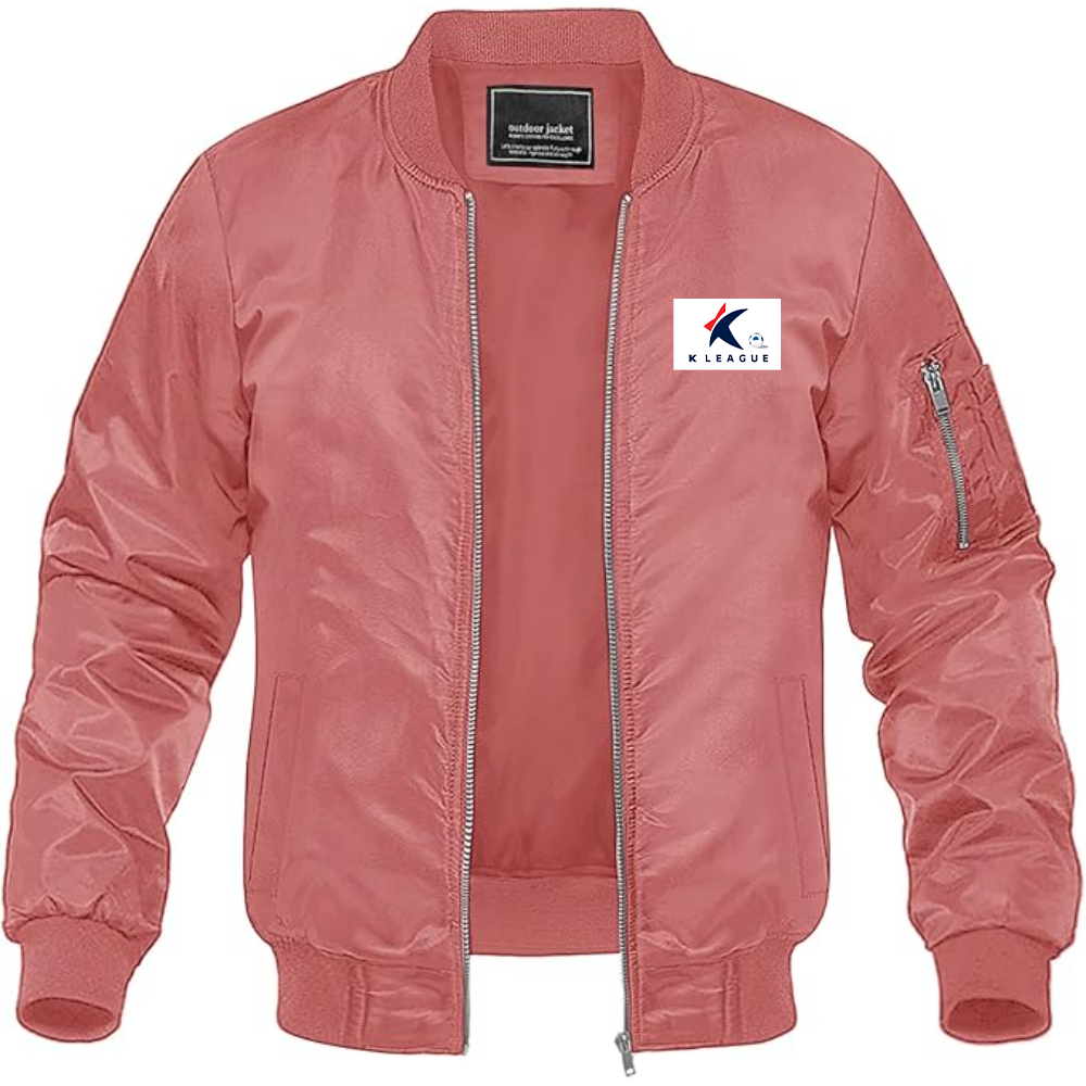 Men's  K League  Logo Lightweight Bomber Jacket Windbreaker Softshell Varsity Jacket Coat