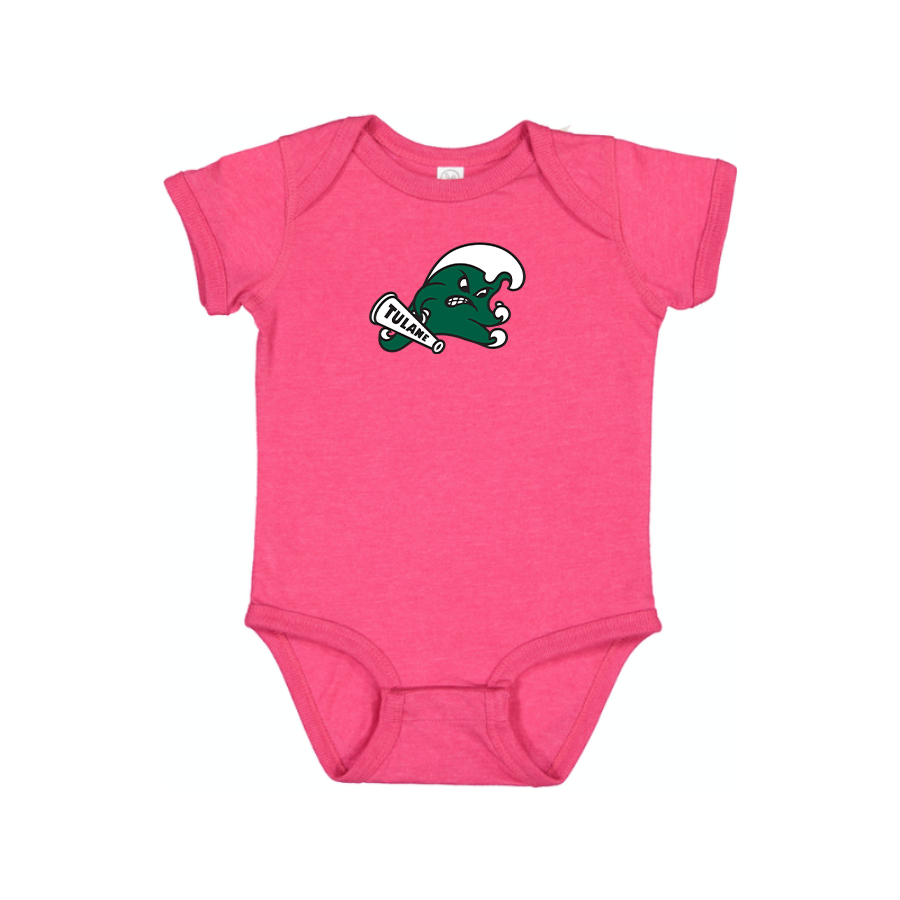 Tulane Green Wave Logo  Baby Onesie Romper