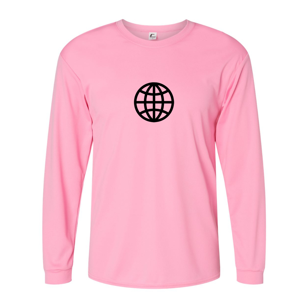 Men's Internet Globe Performance Long Sleeve T-Shirt
