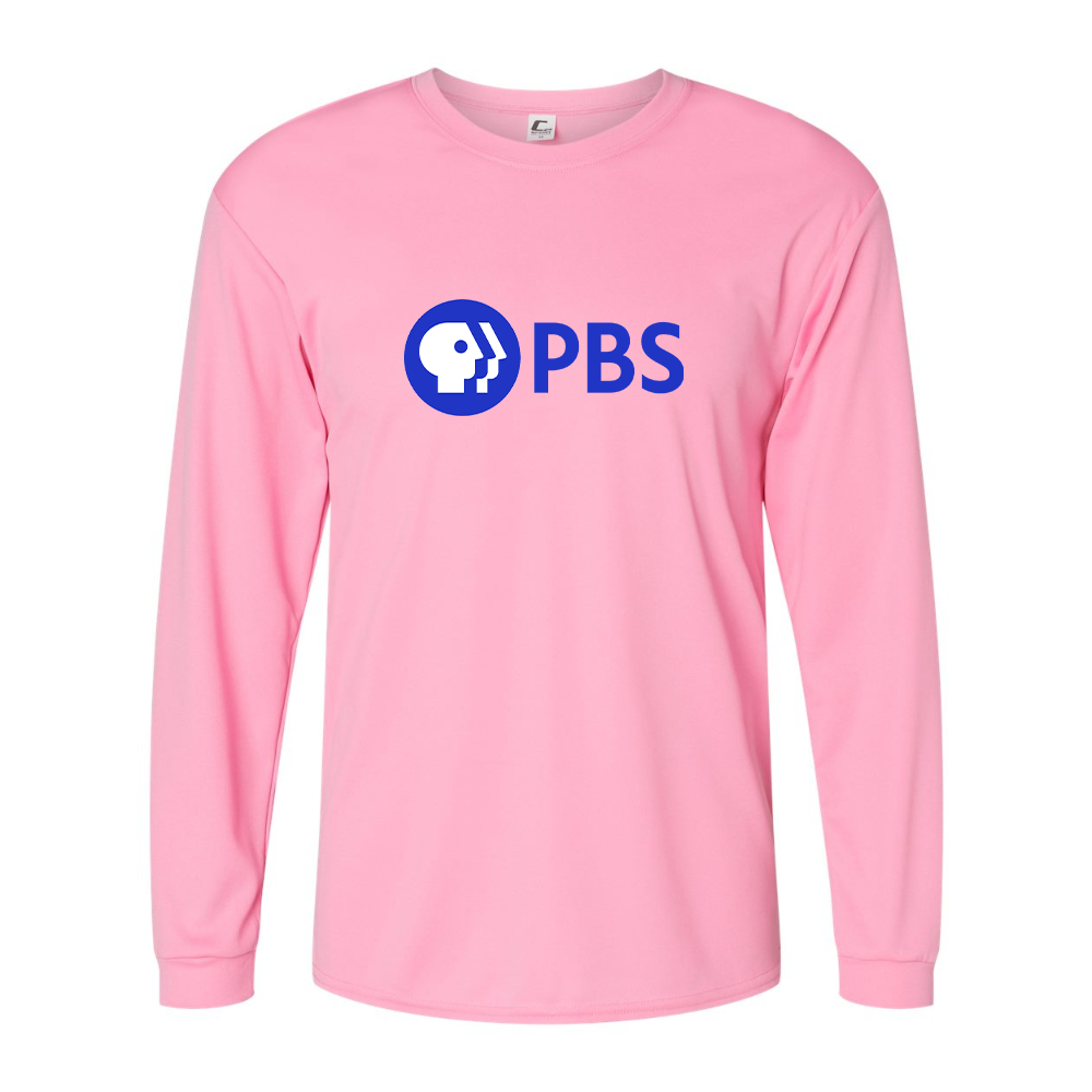 Men's PBS Blue Performance Long Sleeve T-Shirt