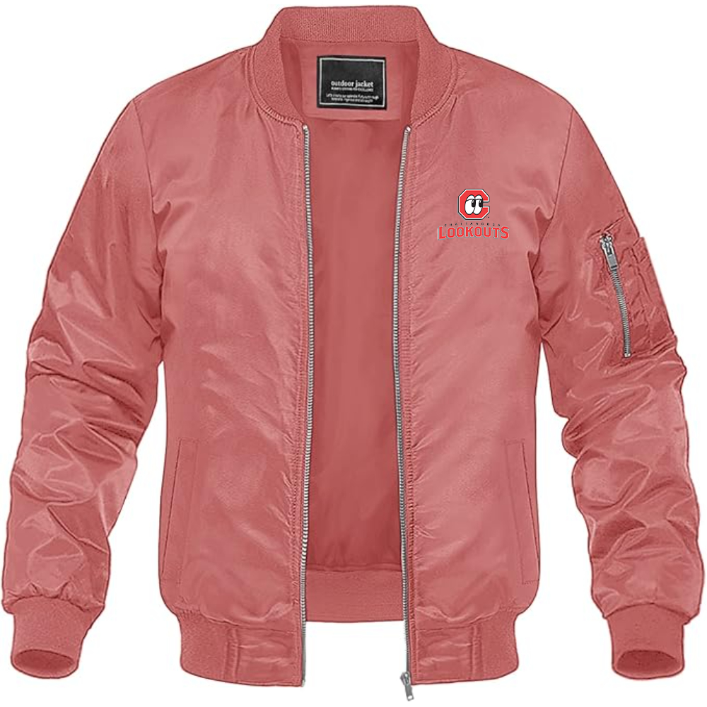 Men's Chattanooga Lookouts  Logo Lightweight Bomber Jacket Windbreaker Softshell Varsity Jacket Coat