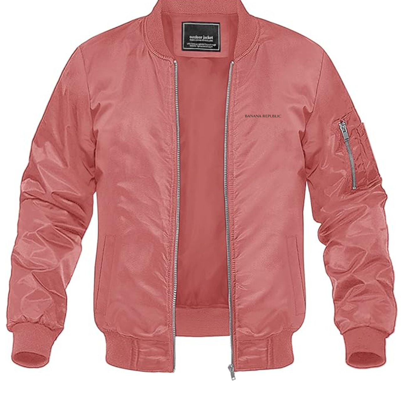 Men's Banana Republic Lightweight Bomber Jacket Windbreaker Softshell Varsity Jacket Coat