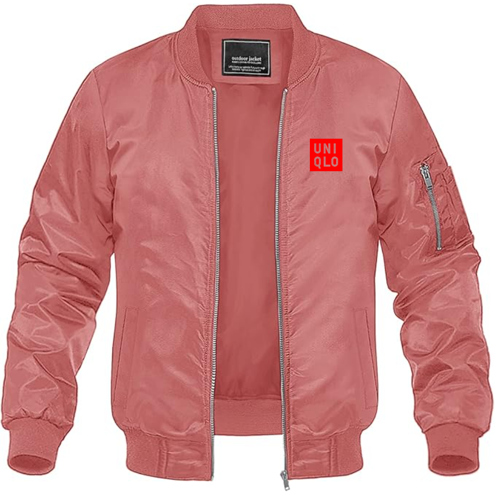 Men's Uniqlo Logo Lightweight Bomber Jacket Windbreaker Softshell Varsity Jacket Coat