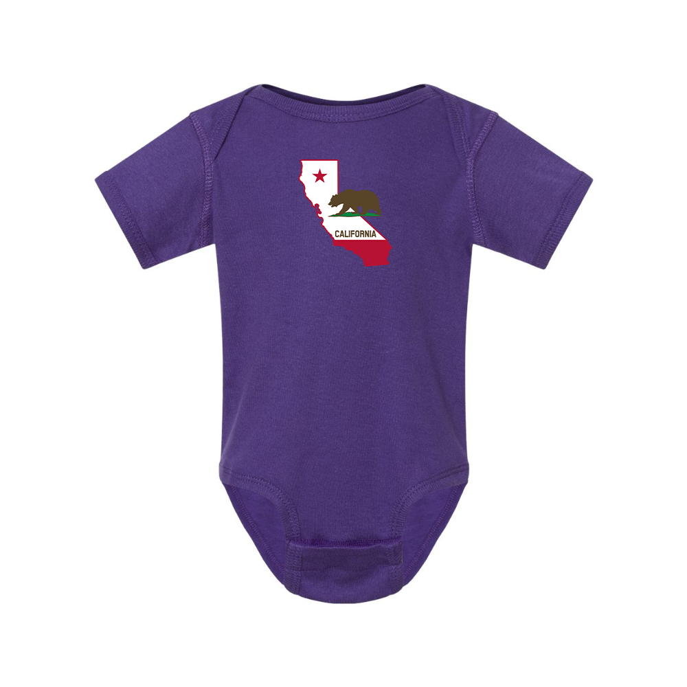 California Bear Map Rabbit Skins Infant Baby Rib Bodysuit