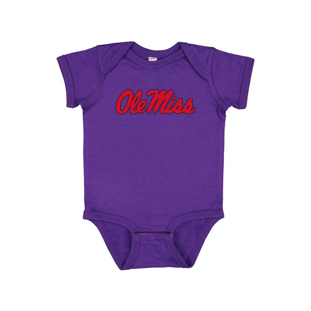 Mississippi Rebels  Logo Baby Onesie Romper